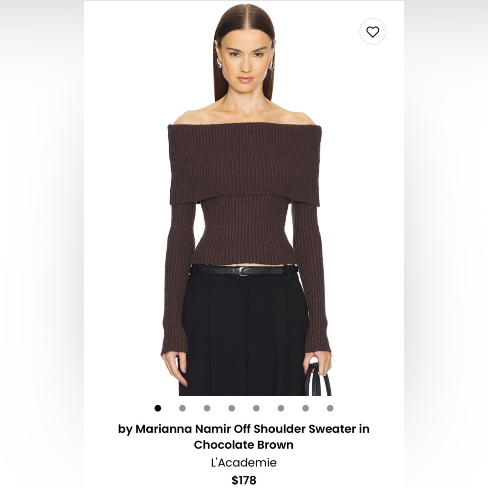 REVOLVE NWT L’Academie x Marianna Namir off-shoulder sweater - Choc Brown XS